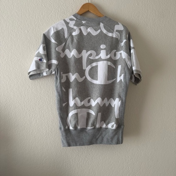 Champion Reverse Weave Crew Sweatshirt Heavyweight Cotton Blend Short Sleeve - Picture 5 of 5